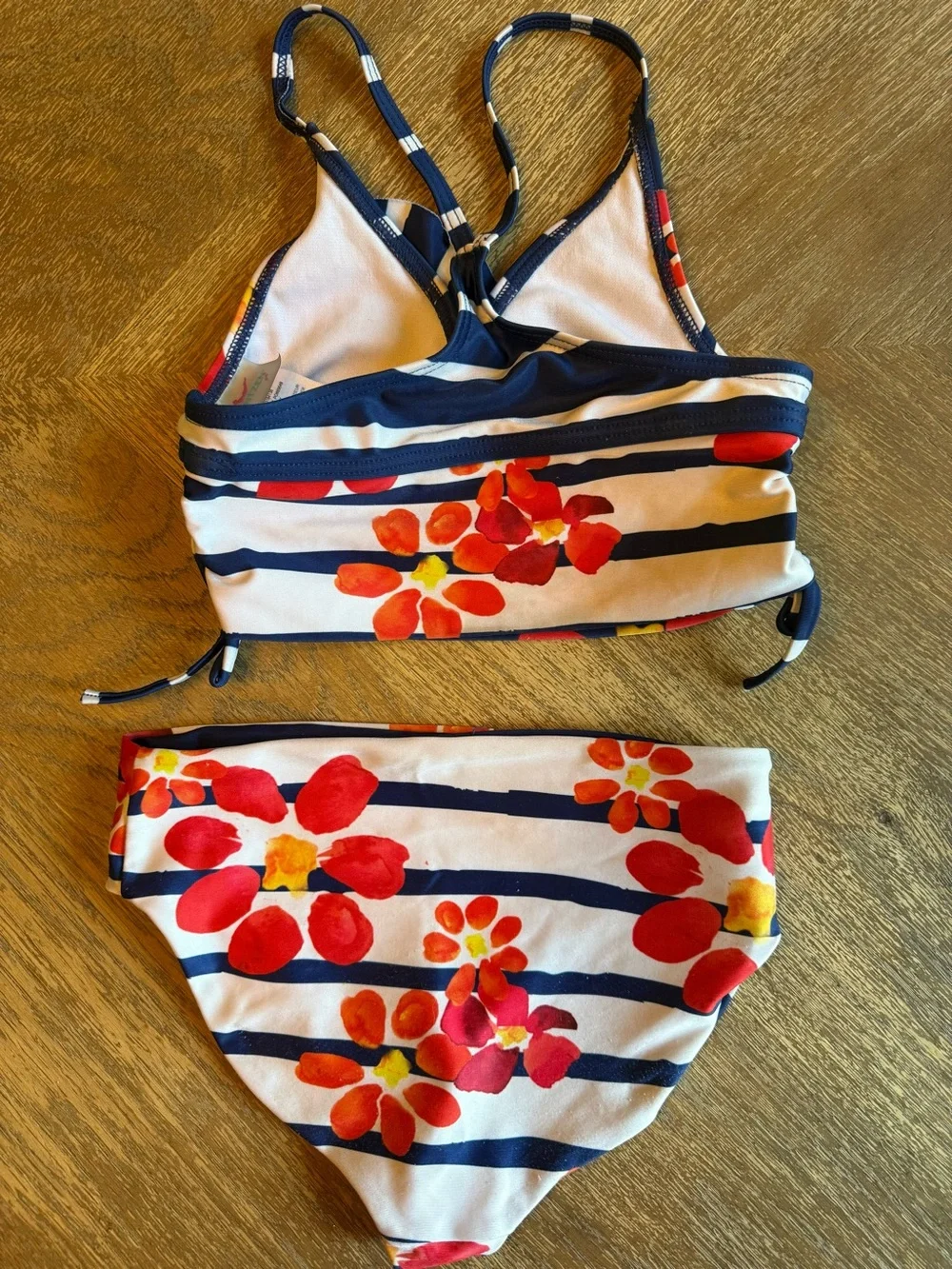 Jantzen girls two piece swimsuit with reversible bottoms size 7